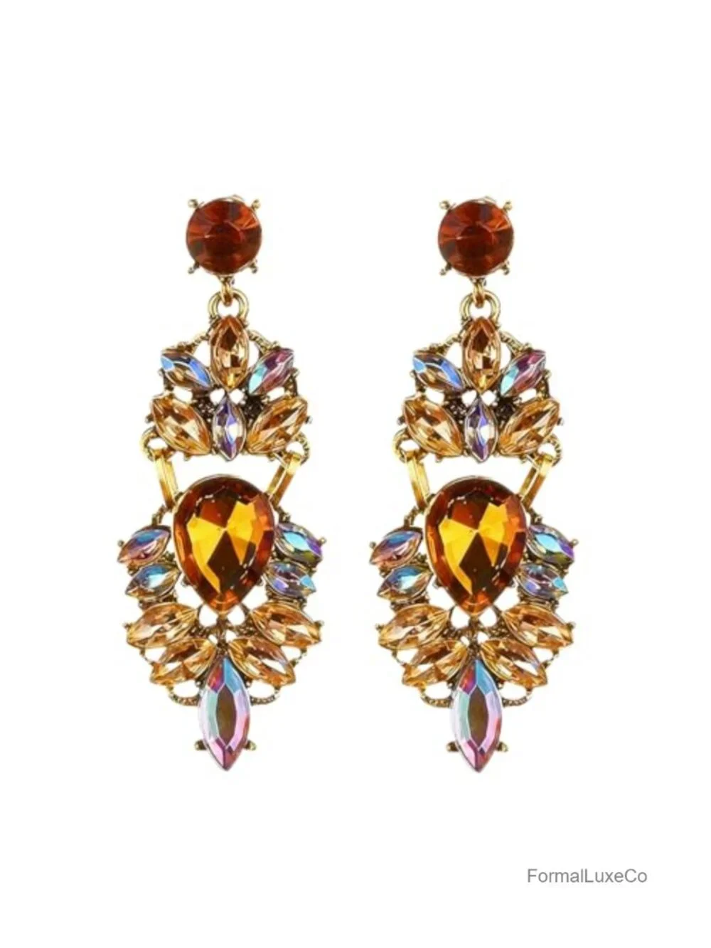 Oversized Rhinestone Chandelier Earrings for Women Dangle Statement Crystal